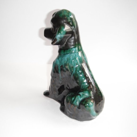 Vintage Blue Mountain Pottery Ceramic Dog Figurine Statue Sculpture Green/Black - Picture 3 of 8